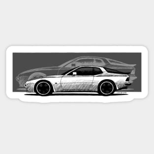 My drawing of the classic coupe sports car with fuchs rims Sticker